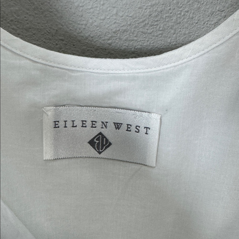Eileen West vintage dropped waist White Midi slip Dress cotton linen blend - Picture 2 of 11